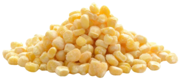 Golden corn kernels in bulk pile for wholesale food suppliers, food manufacturers, and commercial foodservice distribution.