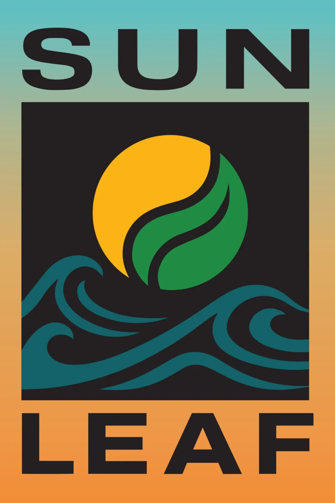 Vibrant Sun Leaf logo representing sustainability, nature, and eco-friendly energy solutions.